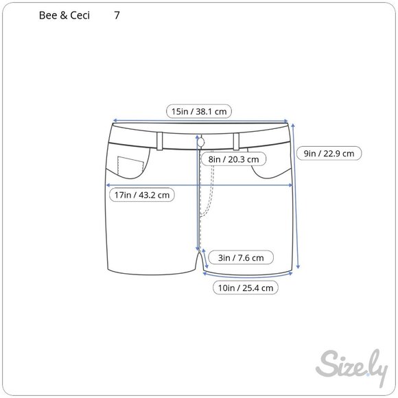 NWT Bee & Ceci Blue Skinny Fit Frayed Distressed Stretch Denim Shorts Women Sz 7 - Picture 9 of 9